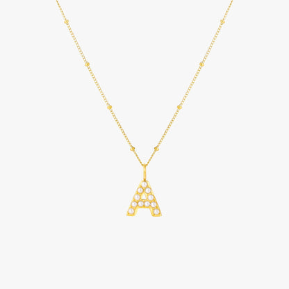 Pearl Initial Necklace