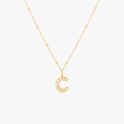 Pearl Initial Necklace