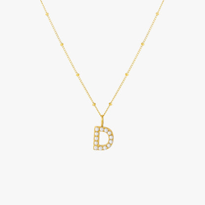 Pearl Initial Necklace