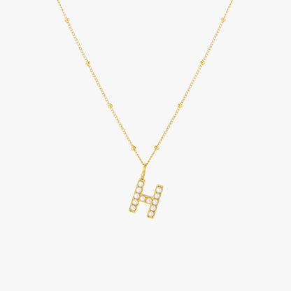 Pearl Initial Necklace