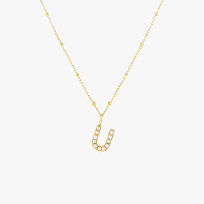 Pearl Initial Necklace
