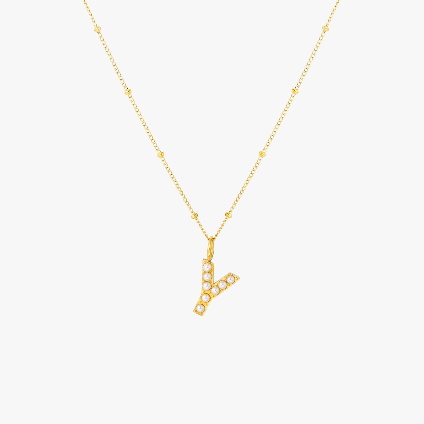 Pearl Initial Necklace