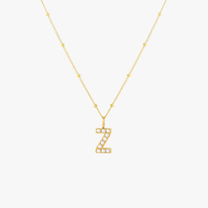Pearl Initial Necklace