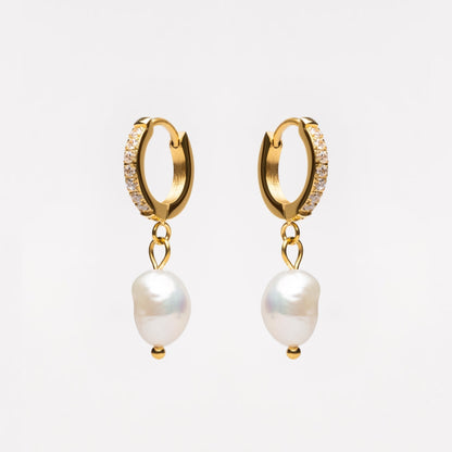 Freshwater Pearl Hoop Earrings