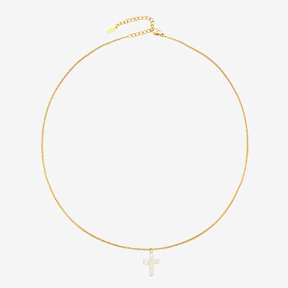 Mother of Pearl Cross Necklace